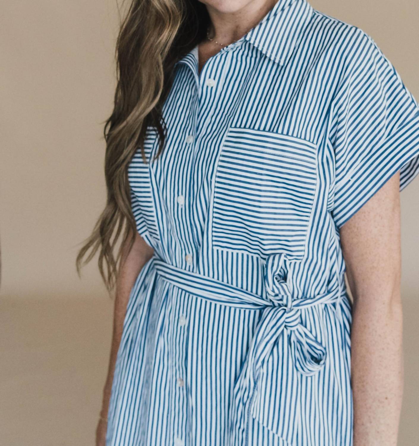 Entro - Endless Love Embroidered Stripe Midi Dress