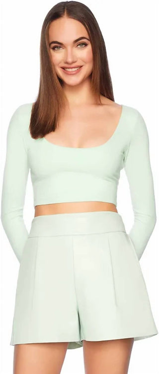 Susana Monaco - Faux Leather Pleated Shorts