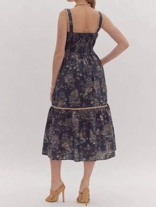 Entro - Fall Toile Midi Dress