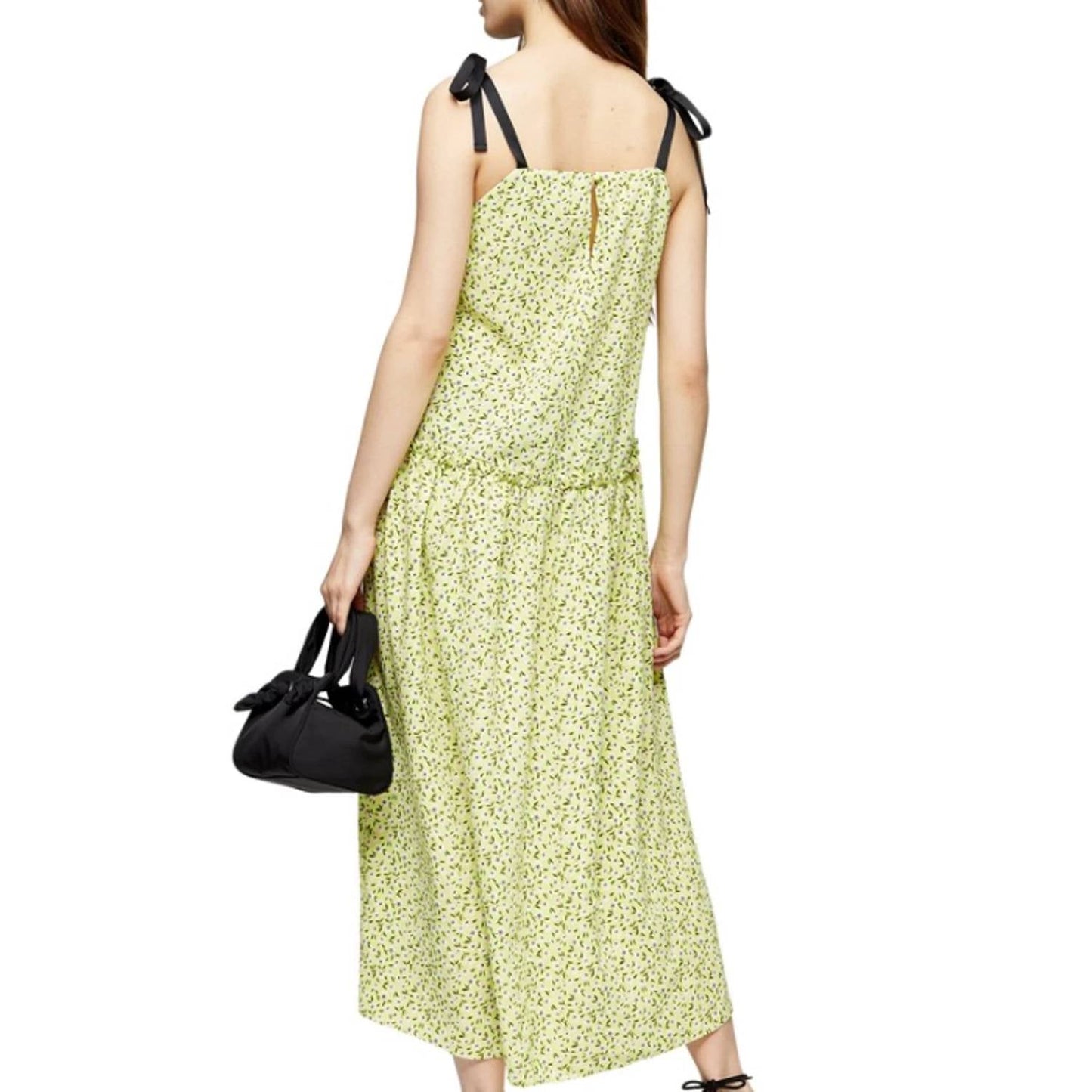 Topshop - Floral Print Sleeveless Midi Dress
