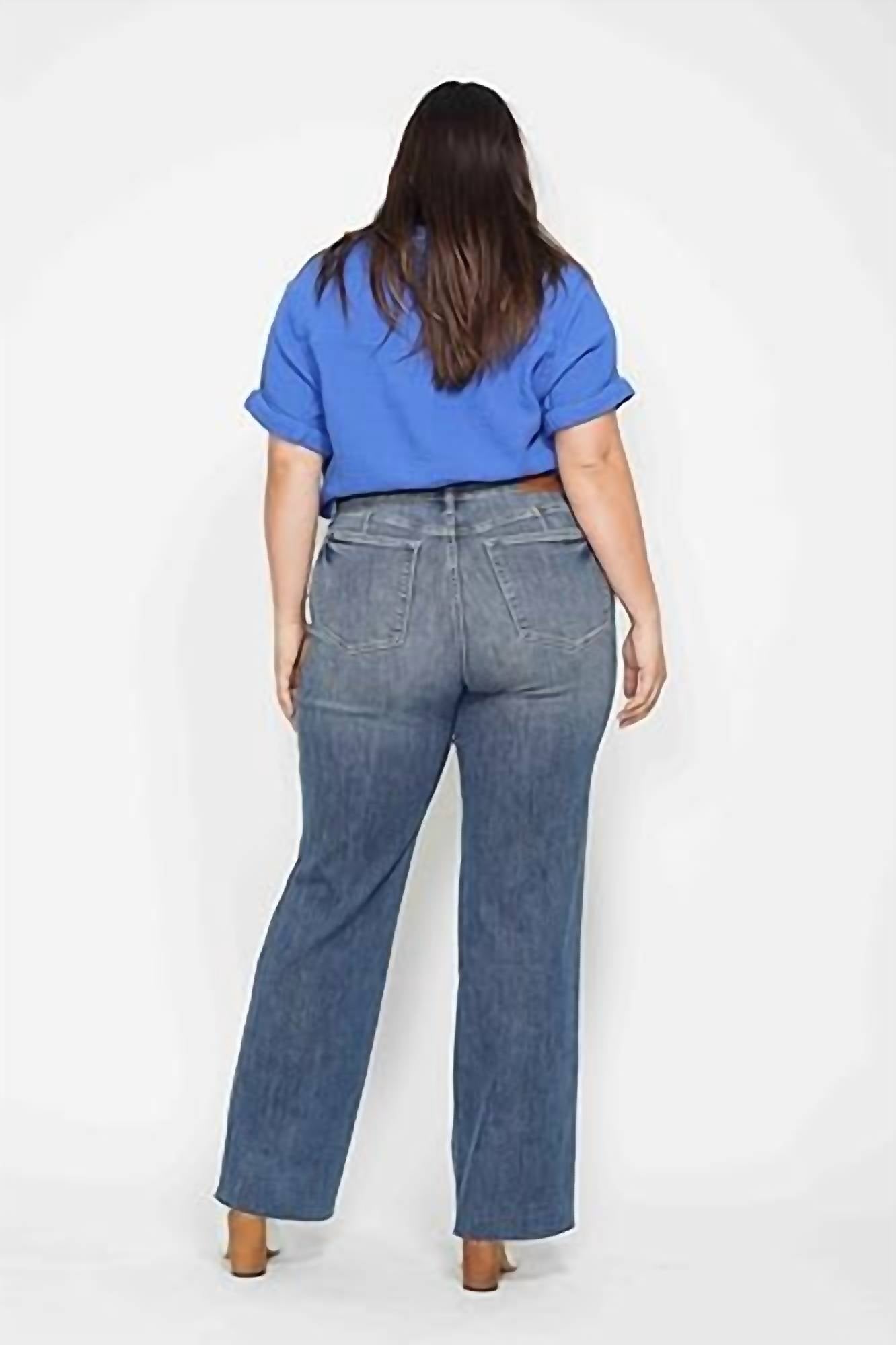 Judy Blue - Mid Rise Straight Leg Jean - Plus