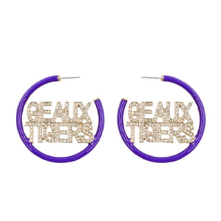 Brianna Cannon - Women's Lsu Pave Hoop Earrings