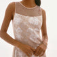 Joseph Ribkoff - Floral Embellished Net Yoke Midi Dress