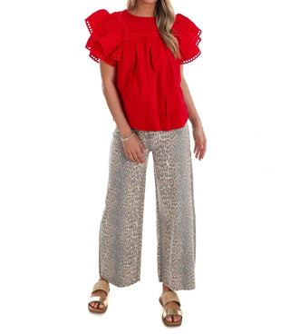 Easel - Golden Hour Poplin Top