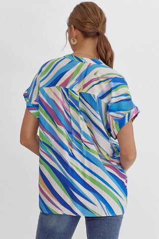 Entro - Tiger V-Neck Top