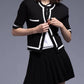 Minnie Rose - Short Sleeve Tipped Cropped Jacket