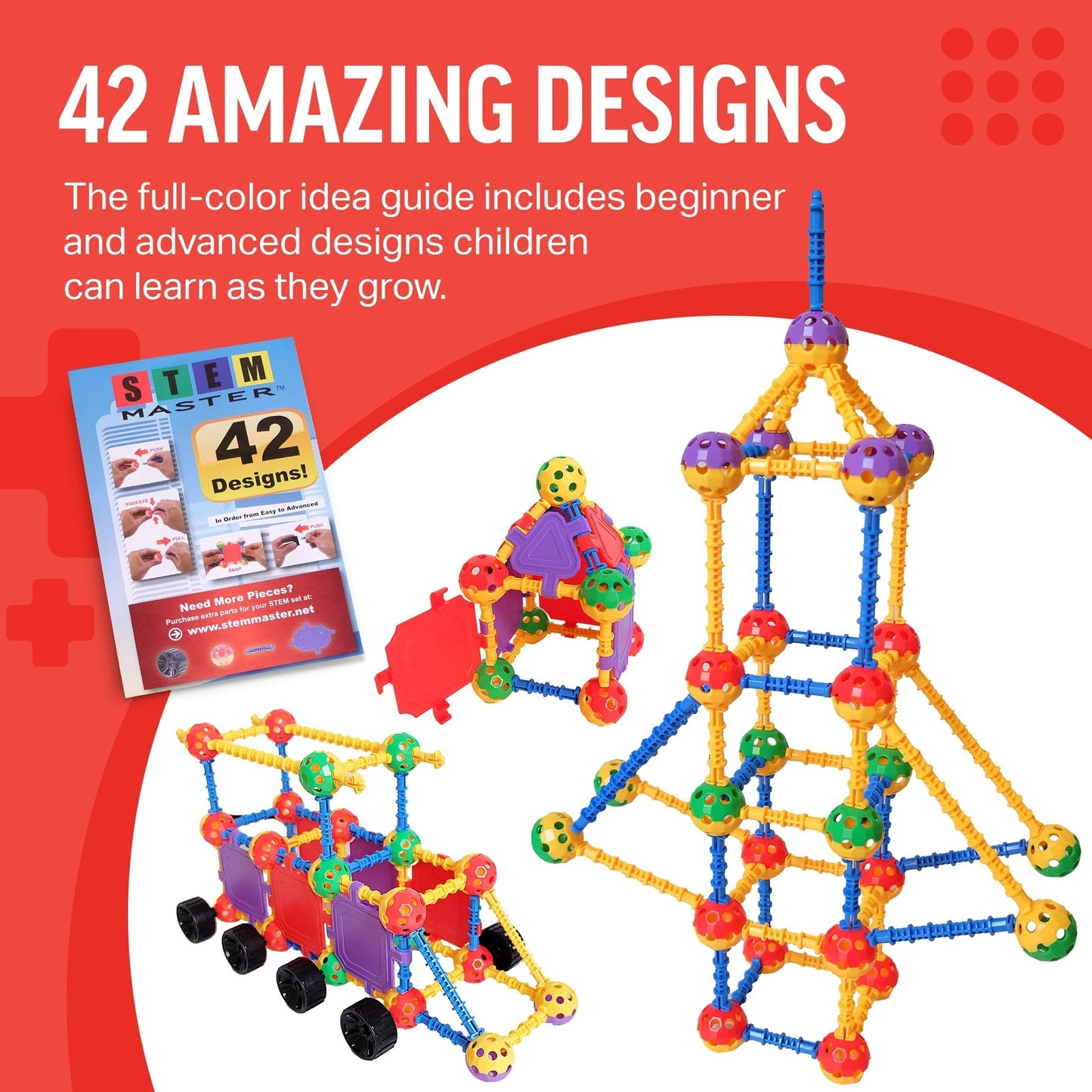 Educational Building Blocks Kit - 176 Pieces  (Ages 4-8)