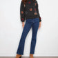 Charlie B - Mock Neck Floral Embroidery Sweater