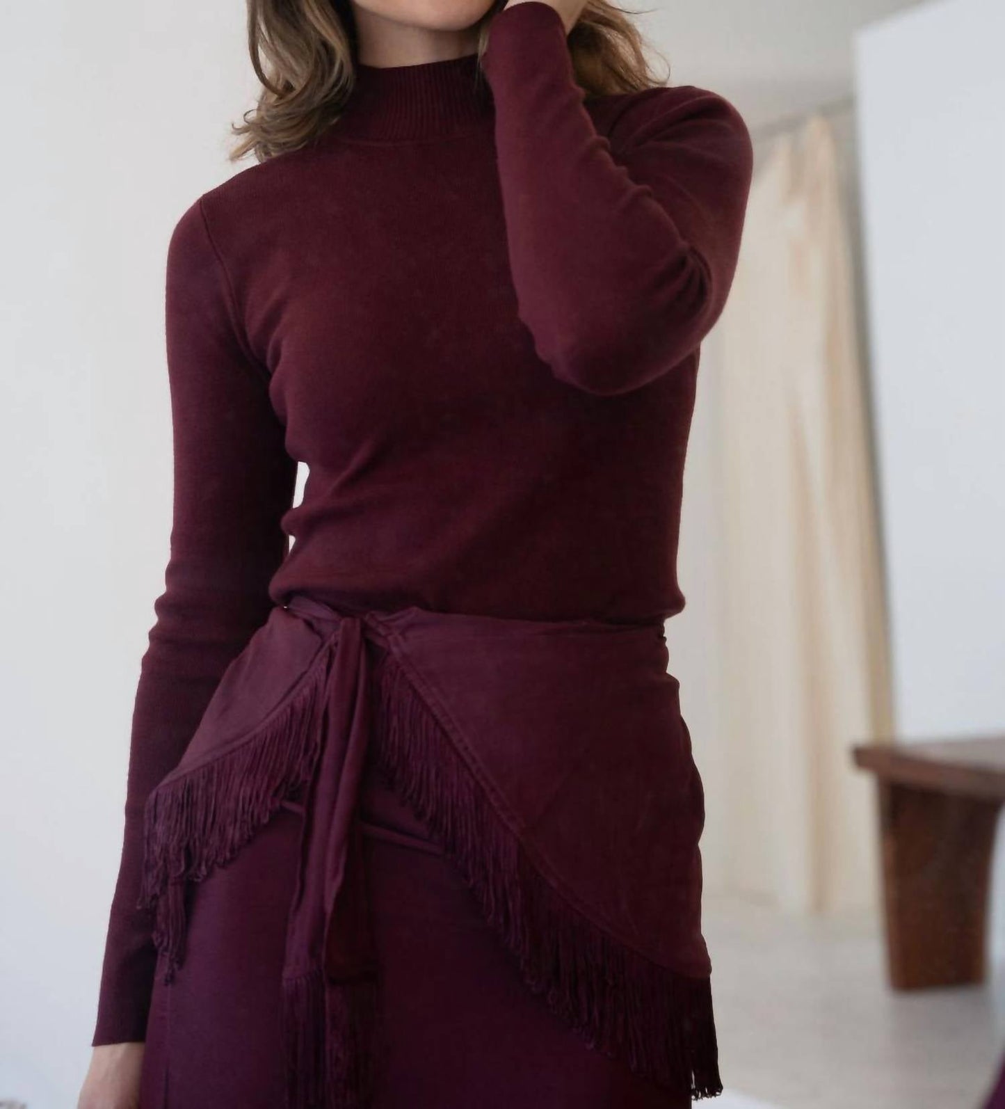 Mima Rosso - Burgundy Knit Top