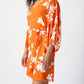 Joseph Ribkoff - Floral Print Georgette Puff Sleeve Belted Dress