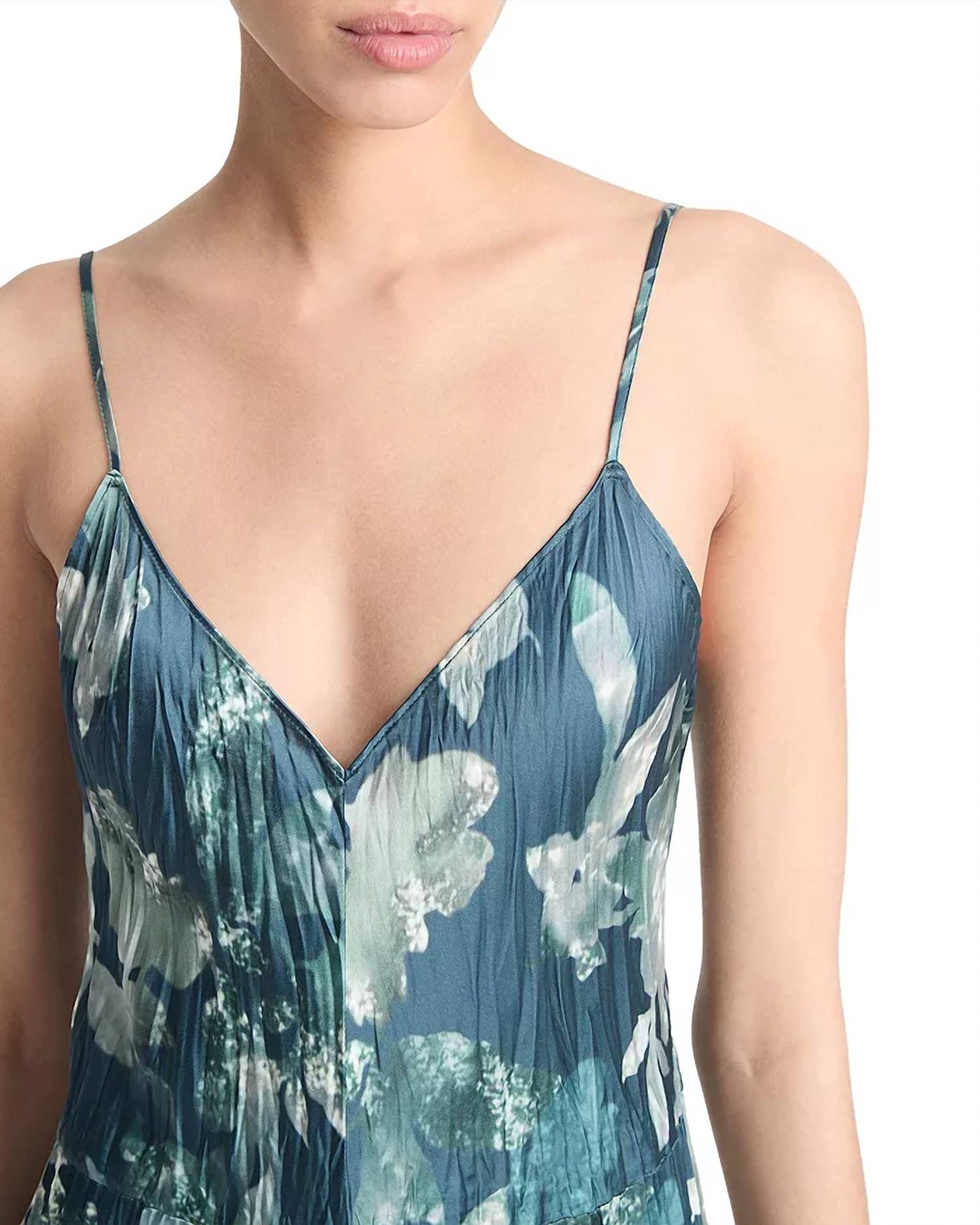 Vince - Shimmer Lake Crushed Cami Midi Dress