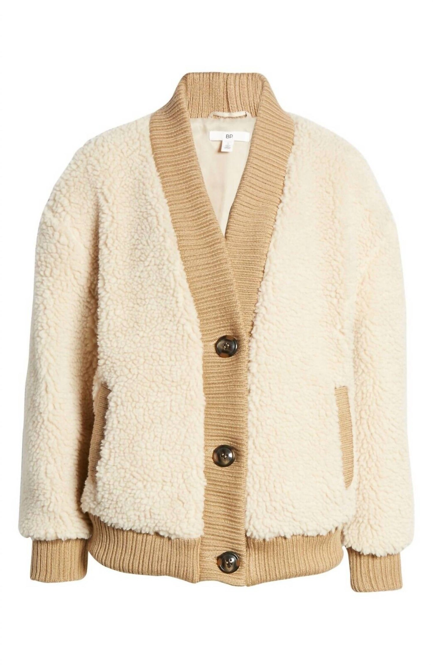Bp. - Faux Fur Coat Cardi Faux Shearling Buttoned Jacket
