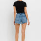 Vervet By Flying Monkey - High Rise Raw Hem Denim Shorts