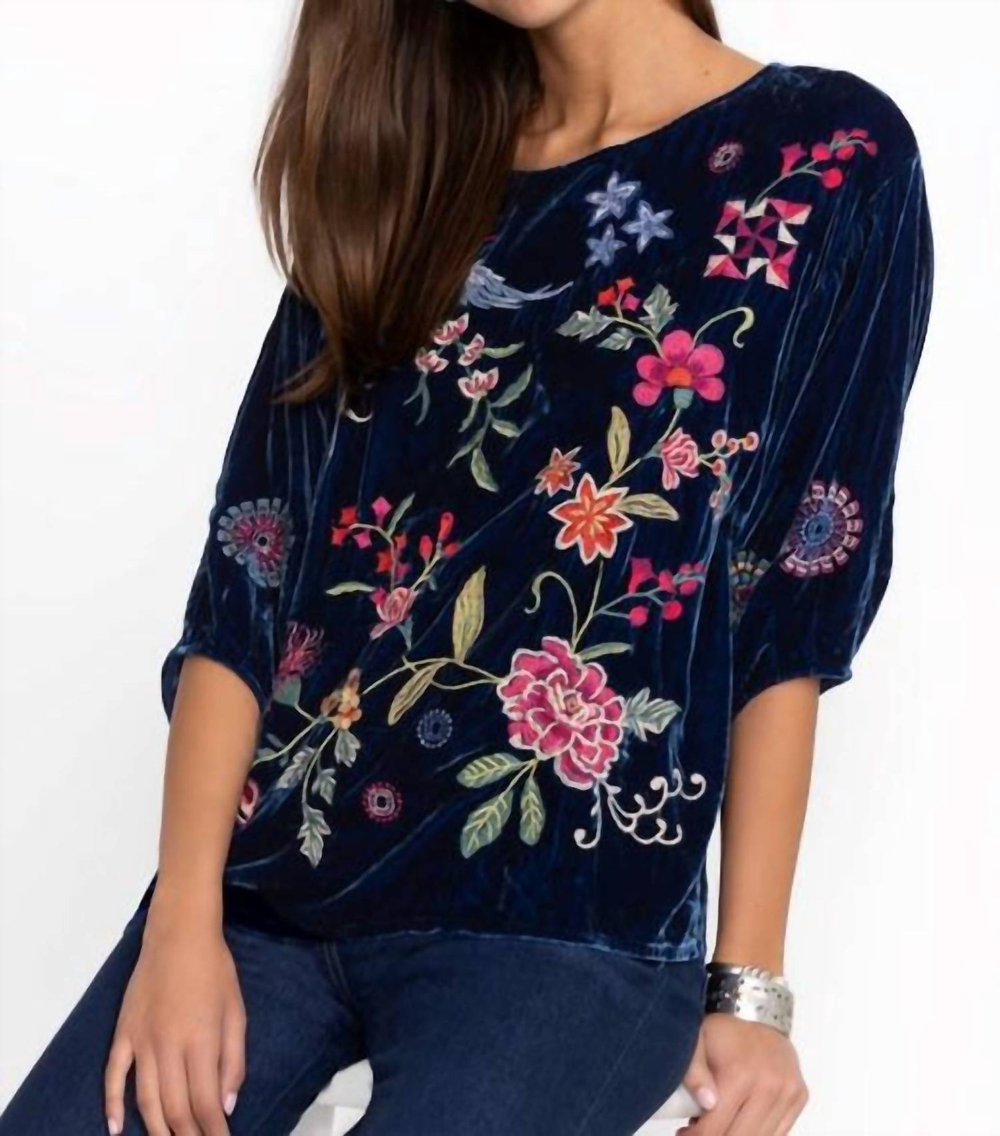 Johnny Was - VELVET BOATNECK BLOUSE NIKKOLA