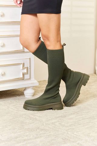 Zenana - WILD DIVA Footwear Knee High Platform Sock Boots