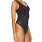 Free People - Cutout Plunge Textured Bodysuit