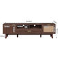 TV Stand for 75" TVs with Soft-Closing Doors and Drop-Down Cabinet