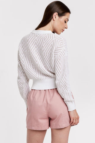 Another Love - Diamond Pattern V-neck Cardigan