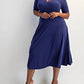 The Curve La - Plus Size Knit Surplice Midi Dress With Full Skirt