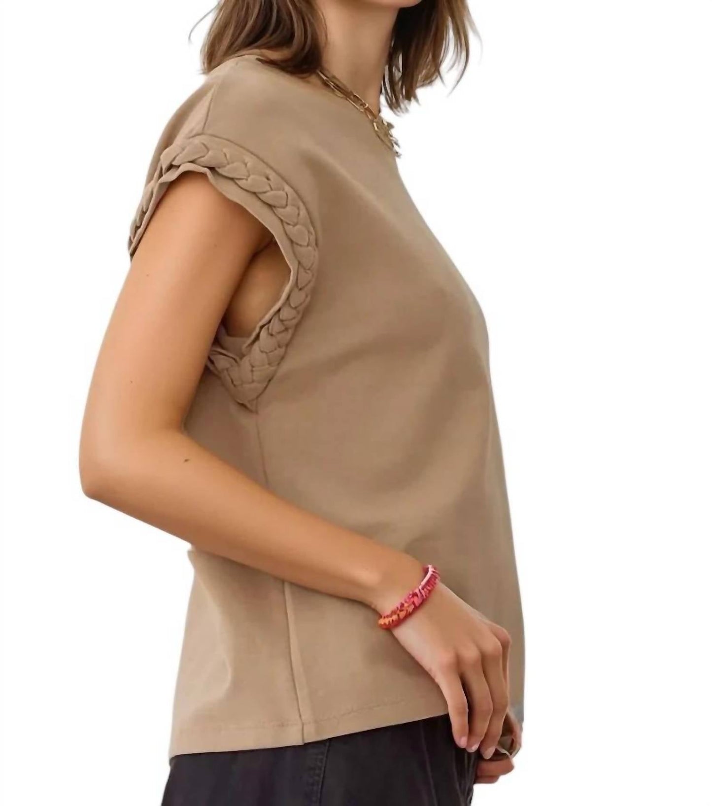 Entro - Vada Braided Detail Cap Sleeve Top