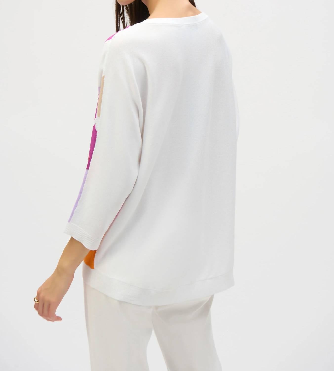 Joseph Ribkoff - Abstract 3/4 Length Sweater