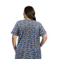On The Plus Side - Printed Short Sleeve Ruffle and Tie Top - Plus