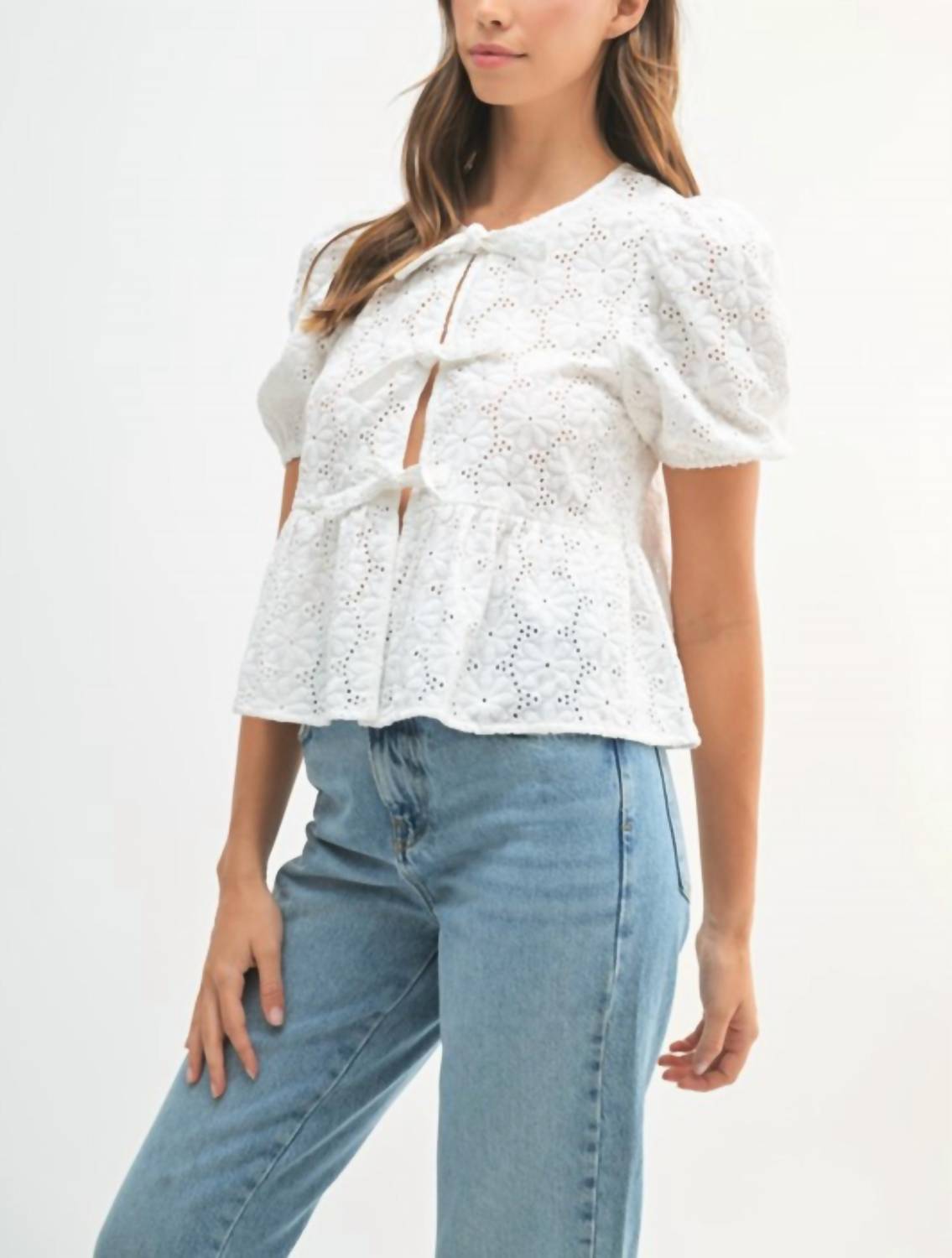 Daisy - Claire Babydoll Front Tie Top