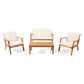 Avacyn Outdoor Acacia Wood 4-Seater Chat Set with Cushions