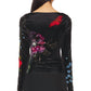 Alice + Olivia - Delaina Scoop Neck Long Sleeve Velvet Top