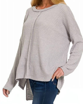 Zenana - Center Seam Waffle Knit Top