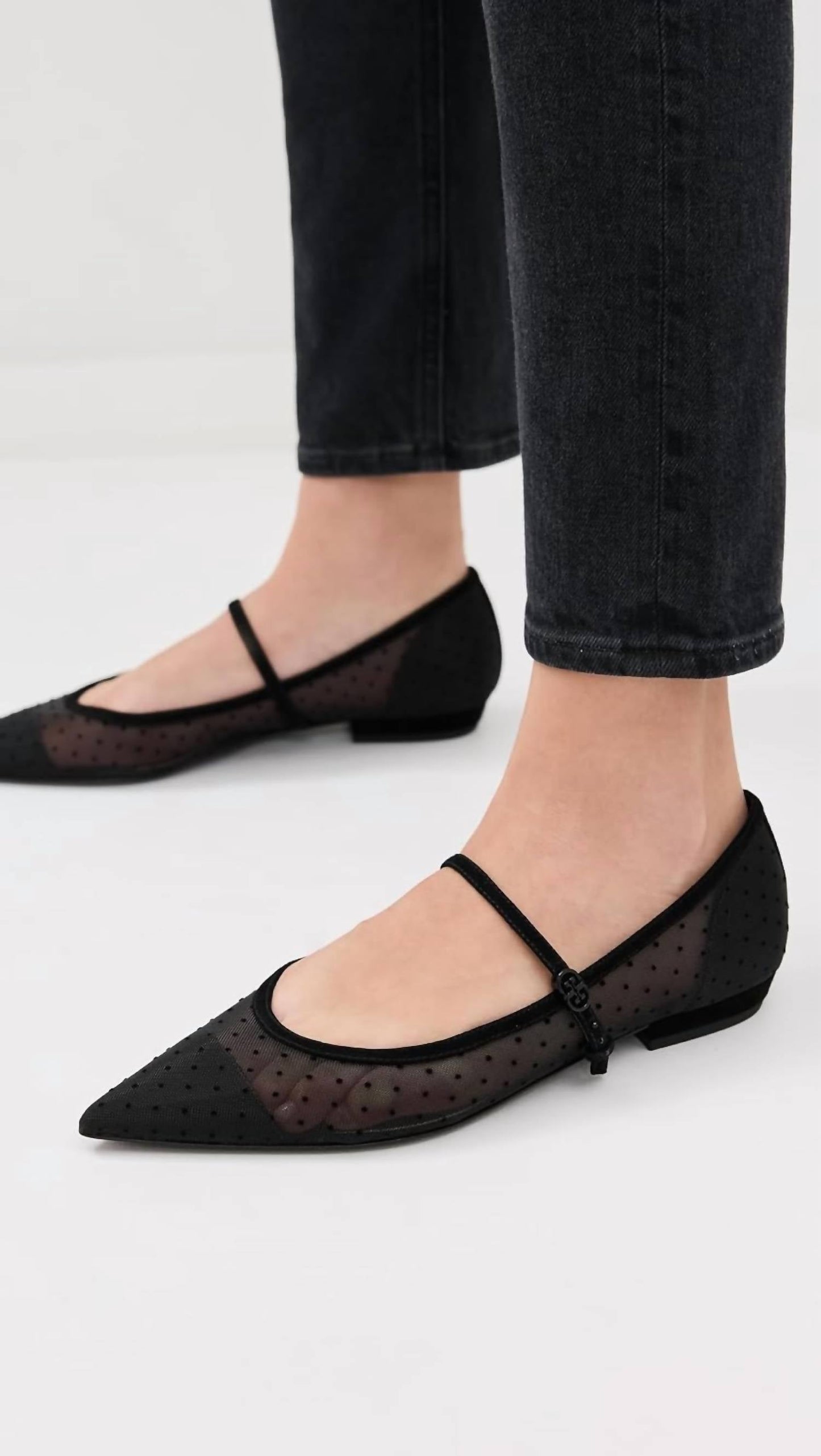 Tory Burch - Women's Double T Buckle Mary Janes Nero Shoes