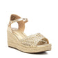 Xti - Women's Metallic Ankle Strap Wedge Sandals