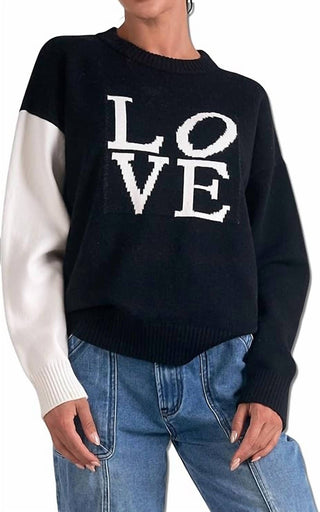 Elan - Crewneck Love Colorblock Sweater