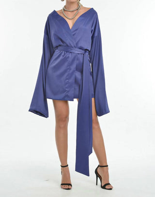 Steffany Milano - Sapphire Nights Wrap Mini Dress