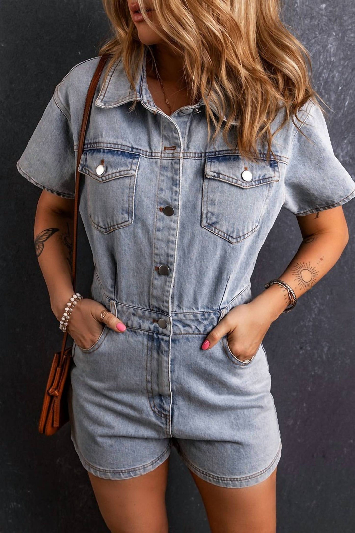 Aapparella - Texas Short Sleeve Denim Romper