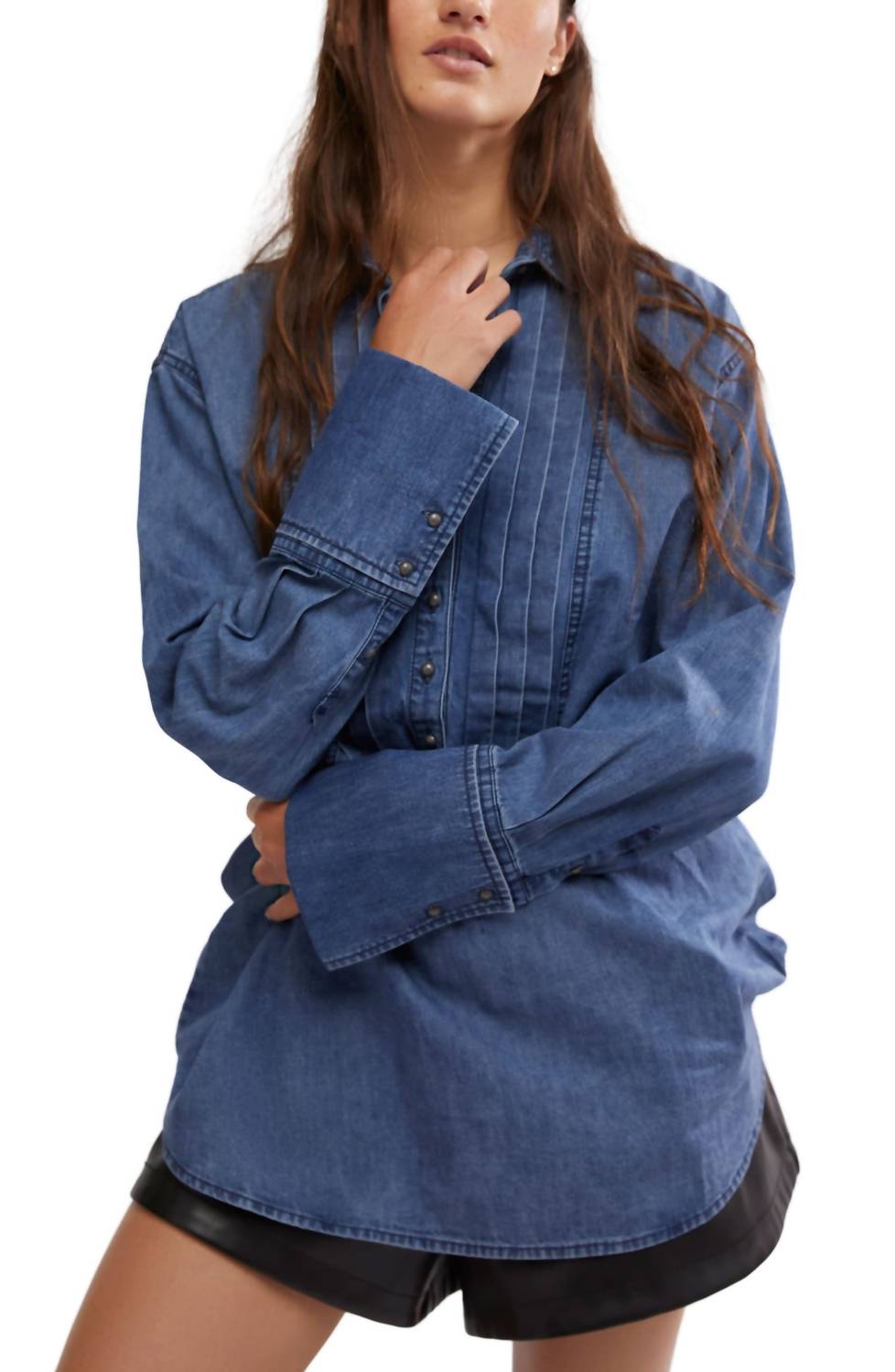 Free People - After Hours Denim Top