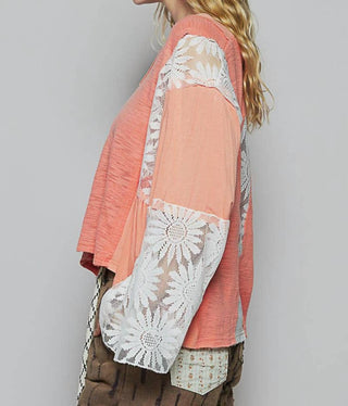 Pol - Lacey Bell Sleeve Top