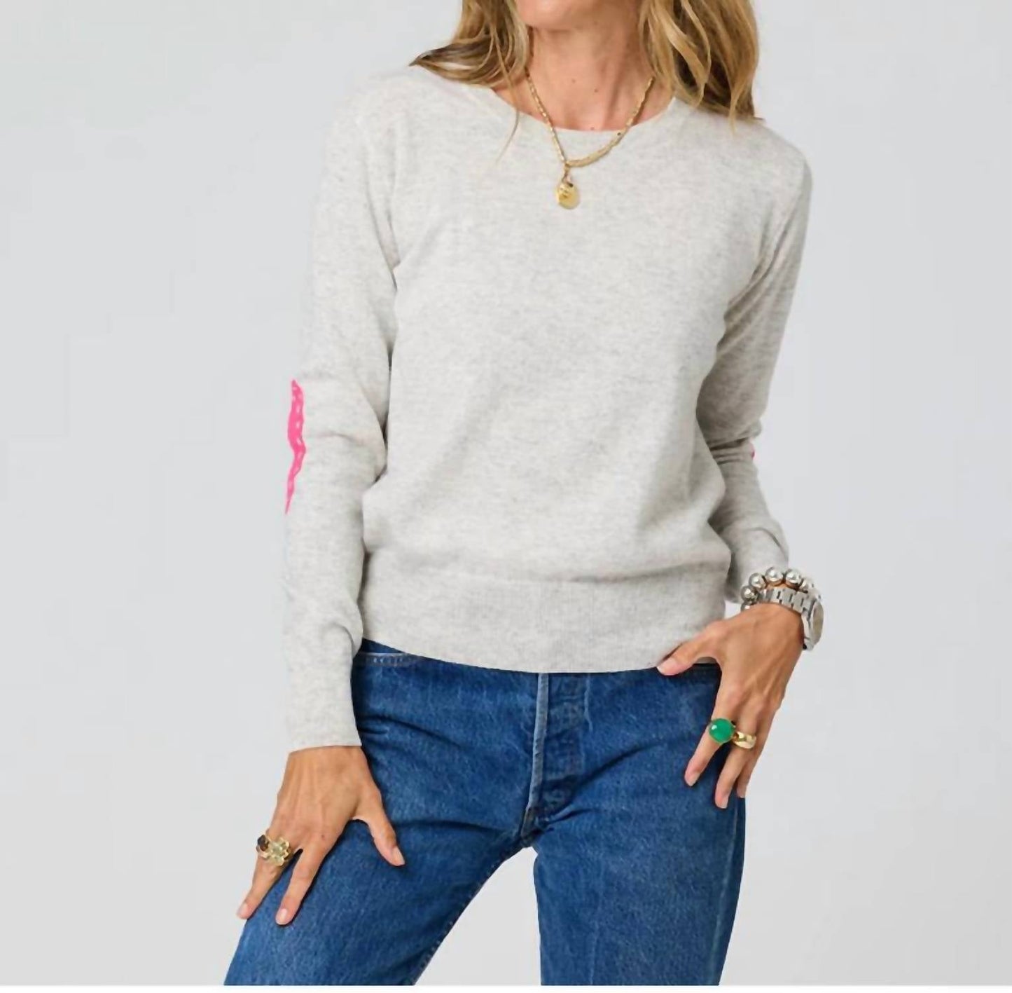 Kerri Rosenthal - Boyfriend Heart Patchwork Sweatshirt