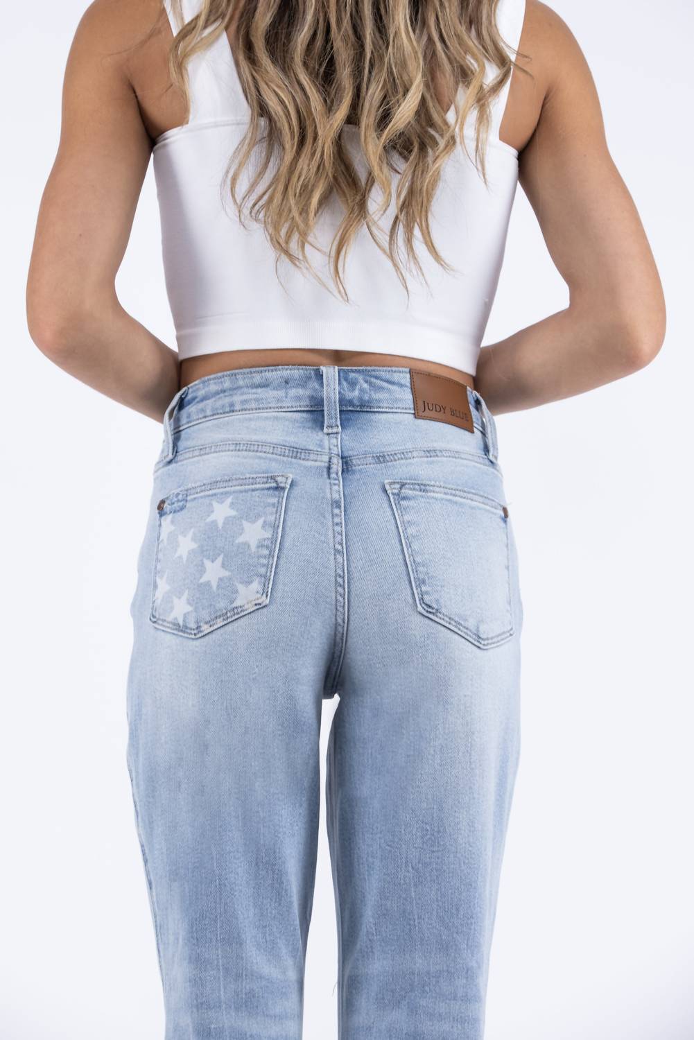 Judy Blue - The Justice Mid-Rise Americana Flag Cuffed Boyfriend Denim