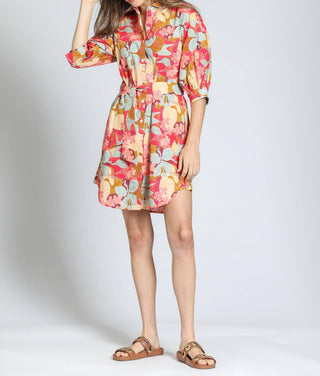 Apny - Belted Puff Sleeve Dress