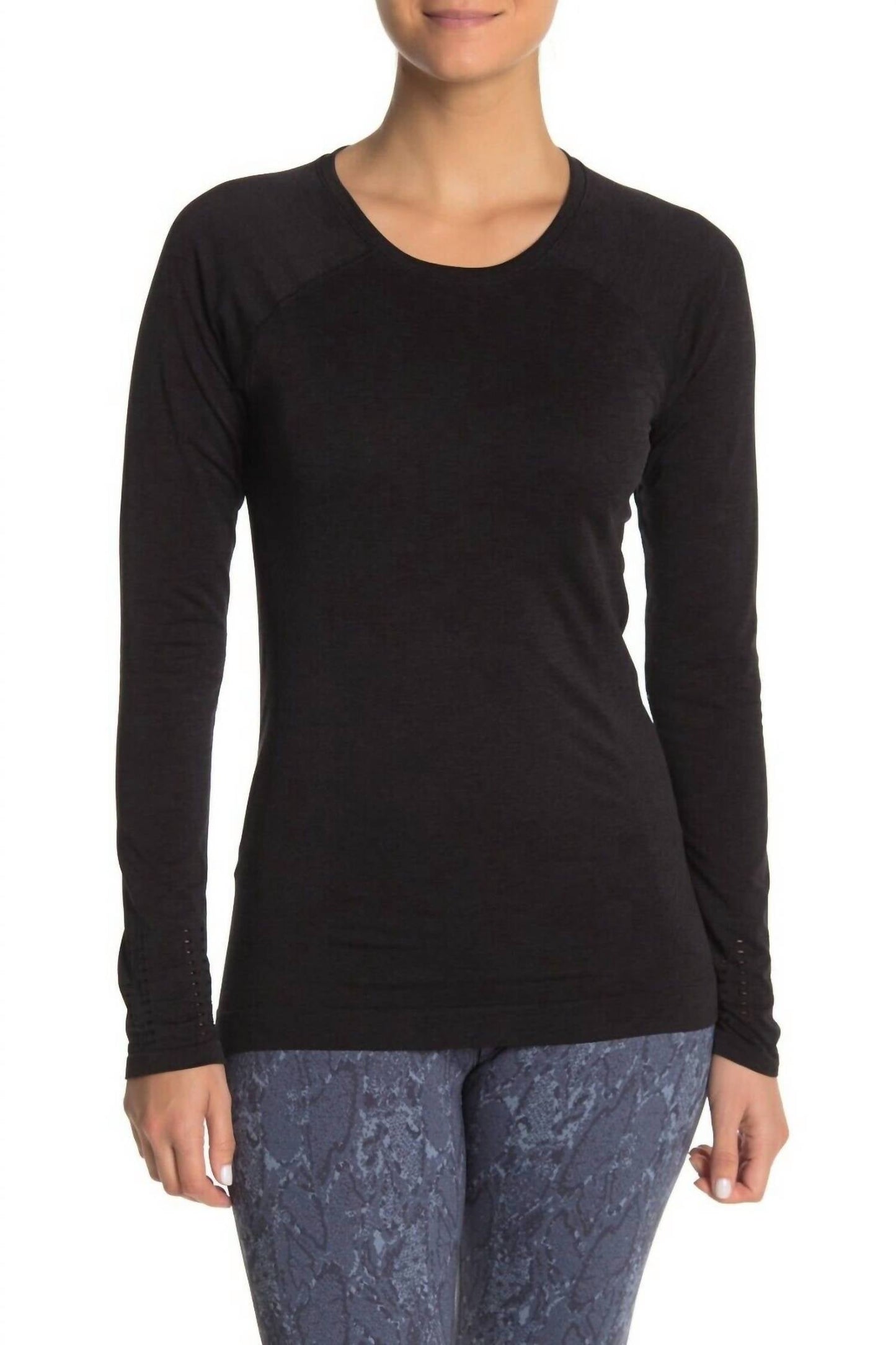 Zella - Limber Stretch Knit Perforated Long Sleeve Top