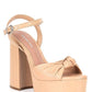 Gianni Bini - Women's Hartliye Leather Knot Ankle Strap Platform Sandals