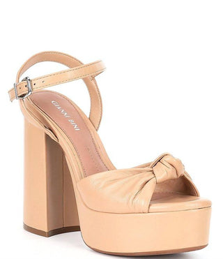 Gianni Bini - Women's Hartliye Leather Knot Ankle Strap Platform Sandals