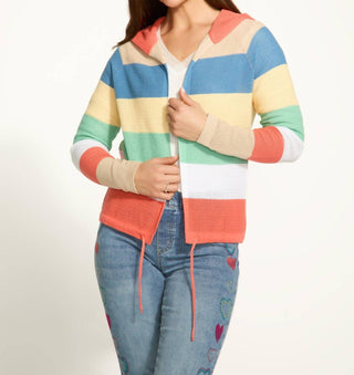 Fdj - Striped Hooded Cardigan