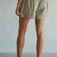 By Together - Woven Denim Washed Cotton Relax Fit Wide Leg Shorts