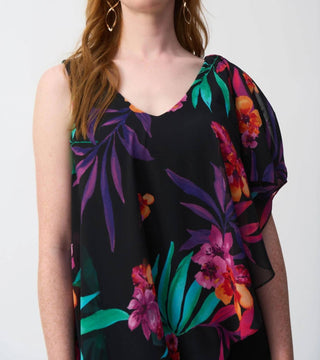 Joseph Ribkoff - Tropical Chiffon Overlay Jumpsuit