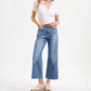 Veronica Beard - TAYLOR CROPPED HIGH RISE WIDE LEG JEANS