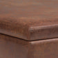 Owen XL Square Coffee Table Storage Ottoman - Distressed Saddle Brown
