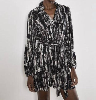 Apricot - Half Placket Mini Dress