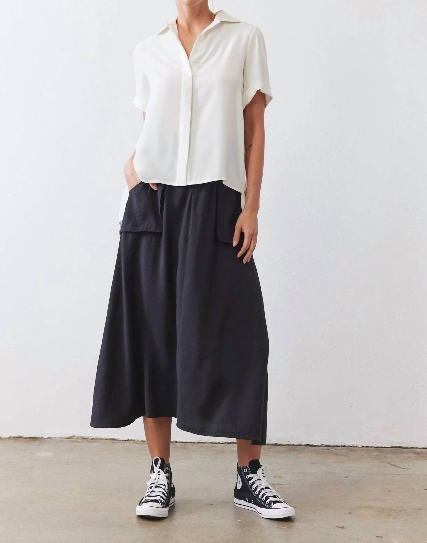 B-Yu - Pleated Short Sleeve Blouse